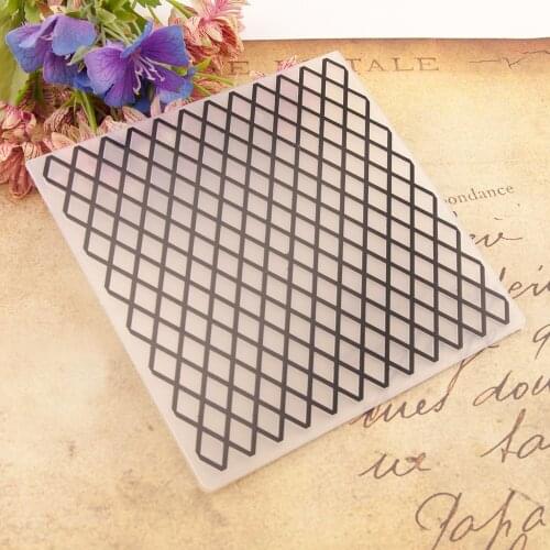 Embossing folders Plastic For Scrapbooking DIY Template Fondant Cake Photo Album Card Making EM227 Diamond