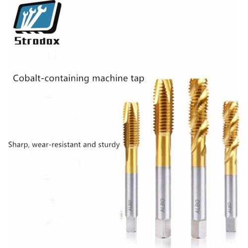 10PCS Cobalt-containing tip taps, spiral taps, stainless steel special machine taps M35 high speed steel containing cobalt