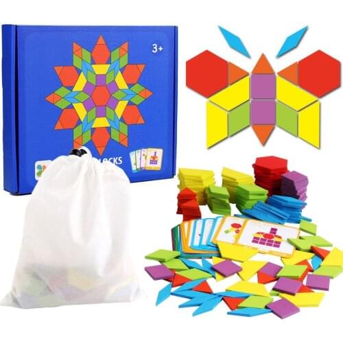 Hot Sale 155pcs Wooden Jigsaw Puzzle Board Set Colorful Baby Montessori Educational Toys for Children Learning Developing Toy