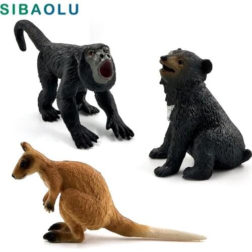 Little Bear Kangaroo Monkey Simulation Animal model figurine home decor miniature fairy garden decoration accessories gift toys