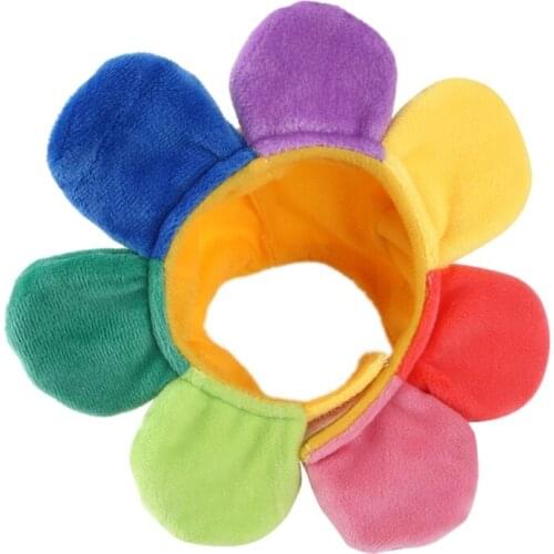 Cute Cat Hat Small Dog Rainbow Color Sunflower Headwear Pet Holiday Accessories Photo Props Suitable for Cats and Dogs