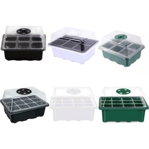 1/5 PCS Planting Nursery Pots with 6/12 Cells Mini Greenhouse with Ventilated Cover Seedling Tray for Outdoor Indoor SP9