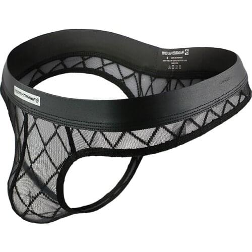 Mens Thongs & G-Strings Sexy Men Seamless Penis Pouch Panties Underpants Jockstrap Underwear Men Diamond Mesh Underpants
