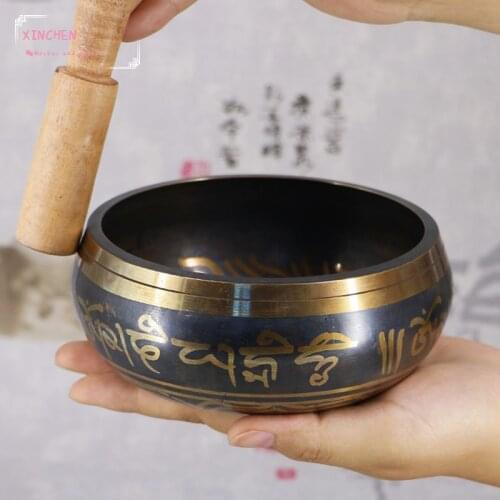 Nepal Handmade Buddha Sound Bowl Sound Therapy Yoga Meditation Singing Bowl Tibet Prayer Bowl Metal Craft Home Decor Ornaments