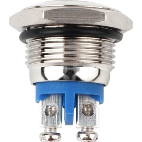 New 16mm Professional Start Horn Button Momentary Nickel Plated Brass Metal Push Button Practical Waterproof Switch