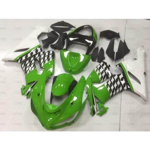 For Ninja ZX-6r 2005 - 2006 Fairing Ninja ZX-6r 2005 Green White Abs Fairing ZX6r 636 05 Fairings Unpainted