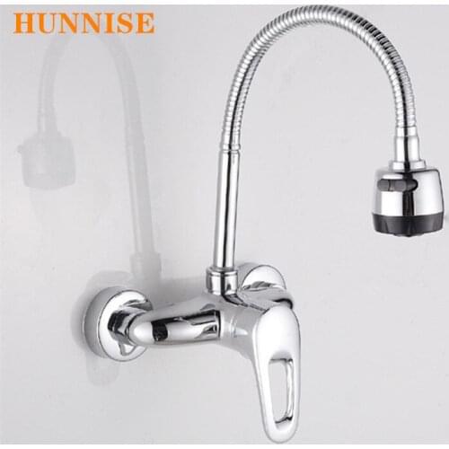 Wholesale and Retail Chrome Hot and Cold Kitchen Faucet Solid Brass Bathroom Bathtub Water Faucet Inwall Mouted Kitchen Faucet