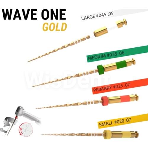 Professional Dental Rotary Files Engine 4 pcs Wave One Gold Heat Activation Flexible Tool Endodontic File Dentist Instrument