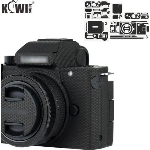 Kiwi Anti-Slide Camera Body Sticker Protective Skin Film Kit for Panasonic DC-G100 G110 Cover Protector Decoration Matrix Black