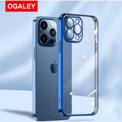 Luxury Case on For iPhone 12 11 Pro Max 12 mini iphone12 xs max x xr 7 8 plus se 12 Pro 8Plus Case Soft Clear Cover Square frame