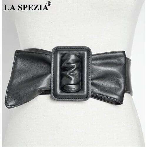 Wide Women Belt For Dresses Leather Big Bow red Cummerbund Ladies Fashion 2021 Brand Solid Female Wide Waist Belt