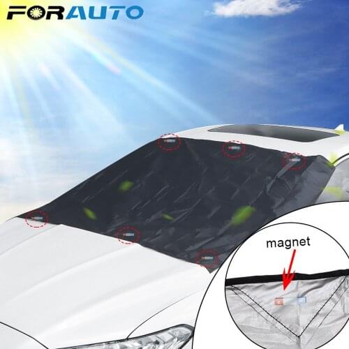 Strong Magnetic Car Sunshade For Windshield Silver Cloth Snow Sun Shade Waterproof Dust Protector Cover Car Front Window