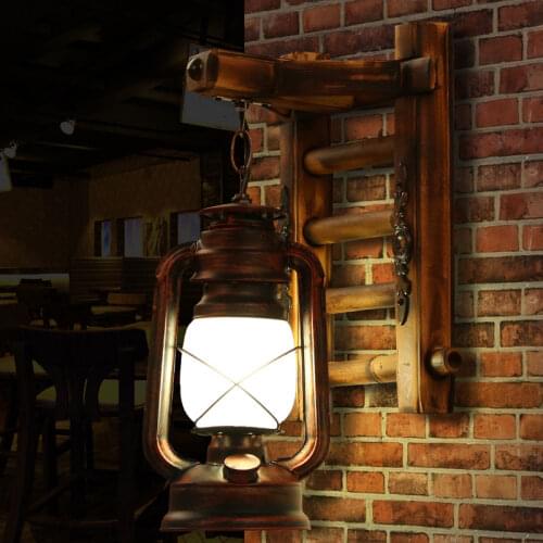Nordic Iron Vintage Kerosene Glass Wall Lamp Bedroom Bedside Living Room Decoration Wall Lights for Home Art Deco Light Fixtures