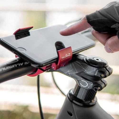 Bicycle folding mobile phone bracket Aluminium Alloy Bicycle Phone Clip Mount Bracket Adjustable Racks For 4-6.7 inch Smartphone