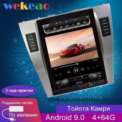 Wekeao Vertical Screen Tesla Style 10.4'' Android 9.0 Car Dvd Multimedia Player For Toyota Camry Radio Automotivo 2007-2011