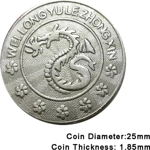 100pcs Arcade Game Coin Token Dragon Stainless Steel Coins Tokens for Arcade MAME JAMMA Amusement Cabinet Vending Machines