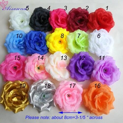 100pcs 8cm Artificial Silk Rose Head DIY Flower Wall Handmade Craft Floral Supplies Kissing Ball Wedding Decoration
