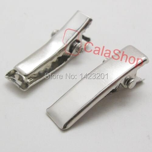 100 pcs / Lot 20MM Alligator Clips Teeth Hair prong New Nickel A13F3