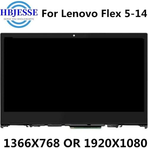 14.0" 1080P IPS OR HD 1366X768 LED LCD Display Touch Screen Digitizer Assembly for Lenovo Flex 5-14 Flex5-14 5-1470 80XA 81C9