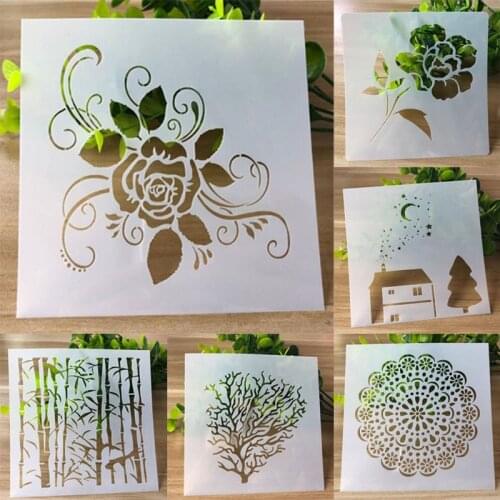6pc Template Stencils for painting and decoration Scrapbooking Photo Album Decorative Embossing wall Stencils