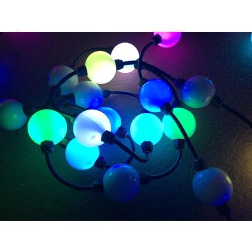 Addressable 3D 40pcs 50mm WS2811 full color milky ball;DC12V input;1.44W;double side with 3pcs 5050 leds each side