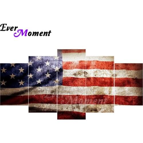 Ever Moment Diamond Painting American Flag Multi-picture Full Square Resin Drill Paint By Diamond Embroidery Handicraft 1M012
