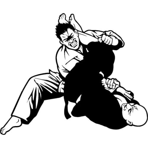 Car Sticker Unique Judo High Quality PVC Car Decoration Sticker Creative Waterproof Cover Scratch Black/white, 15cm*13cm