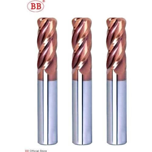 BB Corner Radius End Mill CNC R Bullnose Cutter Tungsten Carbide Steel Metal Router Tool 3 4 Flutes R0.5 R1 Surface Machining