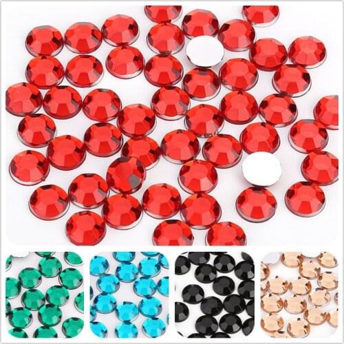 Multi-Size 2mm-10mm Round High quality Acrylic FlatBack Rhinestone Crystal Beads For DIY Wedding Dress jewelry Nail