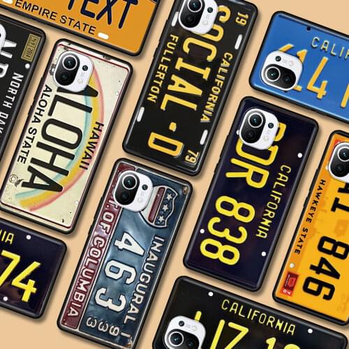 TPU Black Case for Xiaomi Mi 11 Ultra Poco X3 NFC 11i 10T Pro 5G 9T M3 Note 10 Lite CC9 F1 Cover License Plate Number New York