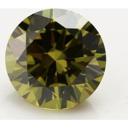 Free shipping wholesale1.4mm-1.8mm 500 pcs/lot D-Peridot color high quality round shape Cut Cubic Zirconia for necklace
