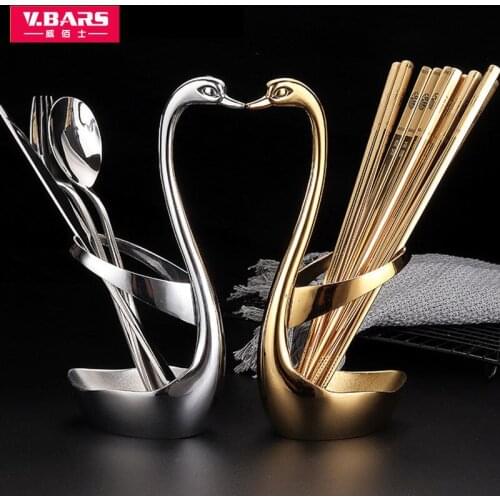 Cygnus creative chopstick holder stainless steel tableware storage rack kitchen chopsticks spoon storage rack household