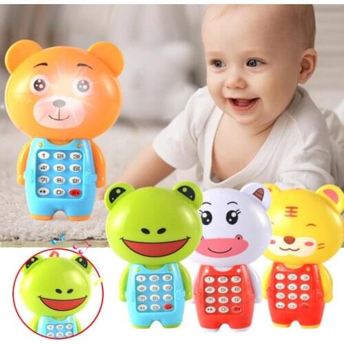 Hot Selling Baby Electronic Phone Toy Children Cartoon Light Flashing Music Mobile Phone Toy