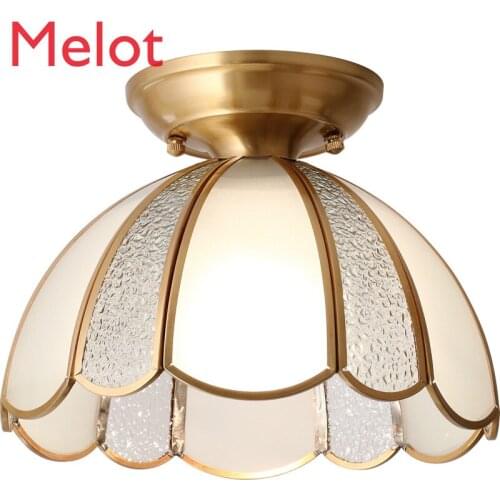 European Style Retro Porch Corridor Copper Ceiling Lamp Staircase Study Tea Room Half Chandelier Gorgeous and Exquisite