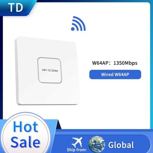 IP-COM W64AP Wireless Panel Gigabit 1350M AP Dual Band Wave2 Gigabit Port High Gain Antenna Support PoE DC Whole House Cove
