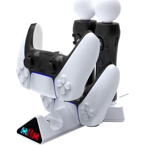 Controller Charger Dock Base USB Type-C Charging Station With LED Indicator for PS5 & PS MOVE X3UC