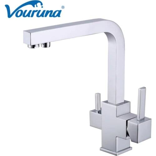 Hotsale Brass Chrome Kitchen Faucet Wels Sink Mixer Tri Flow 3 Way Water Filter Tap