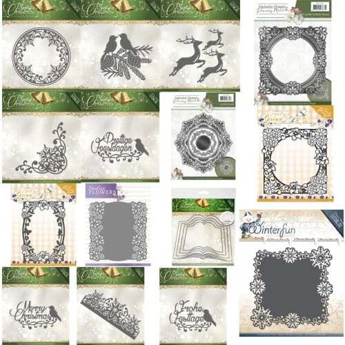 Frame and flower background Metal Cutting Dies Embossing Scrapbooking Stencil Craft Cut Die For DIY Card Crafts Handmade