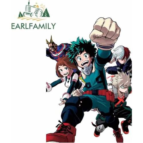 EARLFAMILY 13cm x 8.9cm For My Hero Academia Window Fine Decal Repair Car Sticker Body For Car Fashion Occlusion Scratch