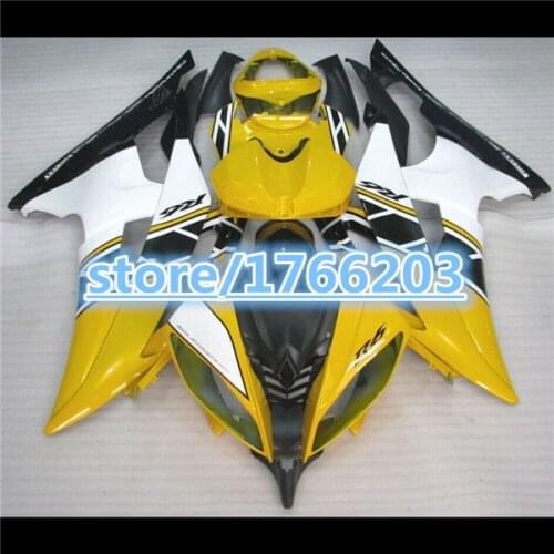 Aftermarket fairings for YZF R6 08 09 10 11 YZFR6 2008 2009 YZF-R6 08 09 2010 2011 fairing yellow white BBF