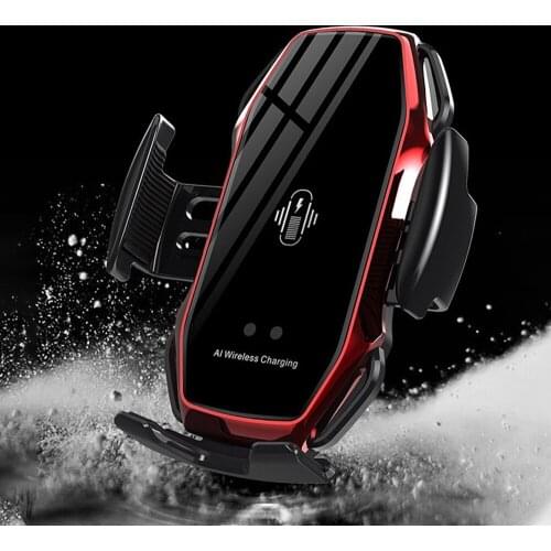 Qi Wireless Charger Car Holder Automatic Clamping Mount in Car For iPhone 11 Pro Infrared Sensor Wireless induction Car Charger