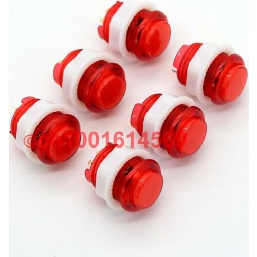 New Reyann 6Pcs/lot 5V 24mm LED Illuminated Arcade LED Push Buttons For Arcade Bundle Classic Video Games & USB MAME Cabinet Red