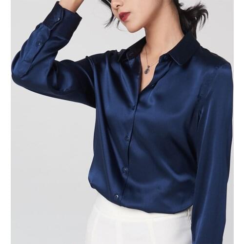 Button Up Shirt Women Korean Style Silk Blouse Long Sleeve Top Female Elegant Womens Tops and Blouses 2021 Ropa Mujer Pph3554