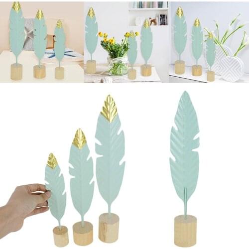 Nordic Creative Iron Feather Figure Ornaments Metal Figurines Home Decoration Desktop Accessories for Living Room Bedroom Decor