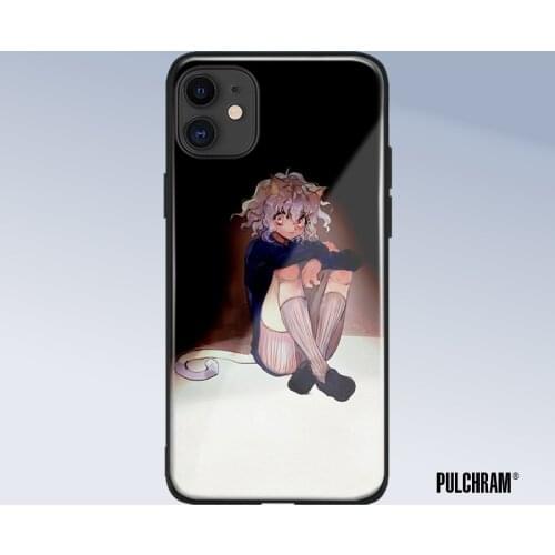 Neferpitou Hunter x Hunter glass phone case for iPhone 6 6s 7 8 x xr xs 11 pro max Samsung S note 8 9 10 20 Plus cover shell