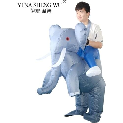 Mascot Elephant Inflatable Costume Cosplay Ride On Elephant For Adult Men Women Cartoon Halloween Carnival Party Costume Unisex