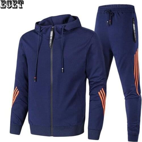 Streetwear Mens Clothing Brand Casual Suit Sportswear Fashion Zip Jacket Hoodie Mens Trousers Casual Pants