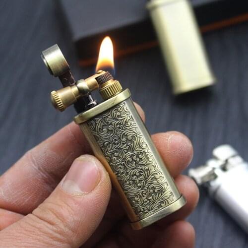 Vintage Flint Kerosene Lighters Retro Metal Grinding Wheel Petroleum Cigarette CLighter Smoking Accessories Gadgets