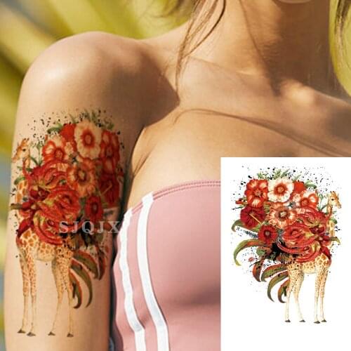 10PCS Waterproof temporary tattoo stickers Owl fox Body art fake tattoo samurai tiger flower Long-lasting tattoo high quality