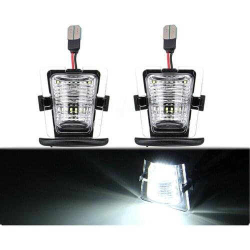 LED License Plate Lights Rear Lamp Replacement Compatible For 2007 to 2018Jeep JK Wrangler, 6500K White